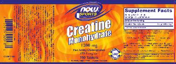 NOW Sports Creatine Monohydrate 1200 mg - supplement