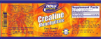 NOW Sports Creatine Monohydrate - supplement