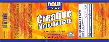 NOW Sports Creatine Monohydrate - supplement