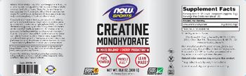 NOW Sports Creatine Monohydrate - supplement