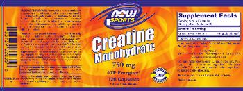 NOW Sports Creatine Monohydrate 750 mg - supplement