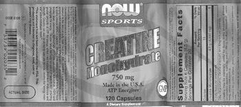 NOW Sports Creatine Monohydrate 750 mg - supplement