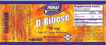 NOW Sports D-Ribose 750 mg - supplement