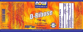 NOW Sports D-Ribose 750 mg - supplement