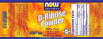 NOW Sports D-Ribose Powder - supplement