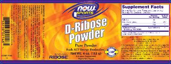 NOW Sports D-Ribose Powder - supplement