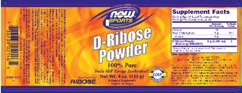 NOW Sports D-Ribose Powder - supplement