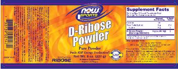 NOW Sports D-Ribose Powder - supplement