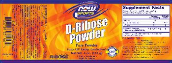 NOW Sports D-Ribose Powder - supplement