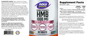 NOW Sports Double Strength HMB 1000 mg - supplement
