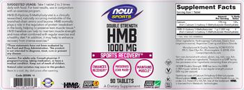 NOW Sports Double Strength HMB 1000 mg - supplement