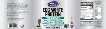 NOW Sports Egg White Protein Creamy Chocolate - supplement