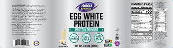 NOW Sports Egg White Protein Creamy Vanilla - supplement