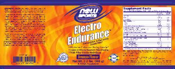 NOW Sports Electro Endurance Orange Flavor - supplement