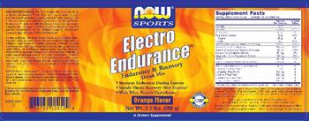 NOW Sports Electro Endurance Orange Flavor - supplement