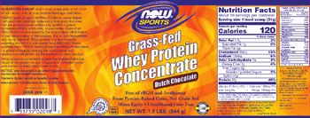 NOW Sports Grass-Fed Whey Protein Concentrate Dutch Chocolate - 