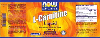 NOW Sports L-Carnitine Liquid 1000 mg Citrus Flavor - supplement