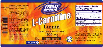 NOW Sports L-Carnitine Liquid 1000 mg Citrus Flavor - supplement