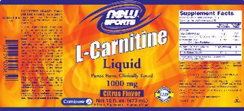 NOW Sports L-Carnitine Liquid 1000 mg Citrus Flavor - supplement