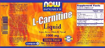 NOW Sports L-Carnitine Liquid 1000 mg Citrus Flavor - supplement