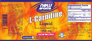 NOW Sports L-Carnitine Liquid 1000 mg Tropical Punch Flavor - supplement