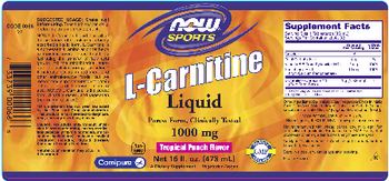 NOW Sports L-Carnitine Liquid 1000 mg Tropical Punch Flavor - supplement