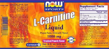 NOW Sports L-Carnitine Liquid 1000 mg Tropical Punch Flavor - supplement