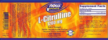 NOW Sports L-Citrulline 1200 mg Extra Strength - supplement