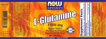 NOW Sports L-Glutamine 1500 mg - supplement