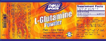 NOW Sports L-Glutamine Powder - supplement