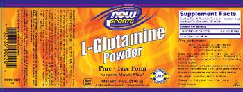 NOW Sports L-Glutamine Powder - supplement