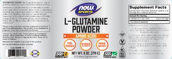 NOW Sports L-Glutamine Powder - supplement