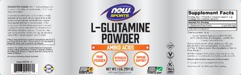 NOW Sports L-Glutamine Powder - supplement