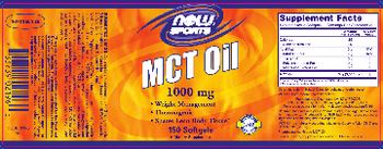 NOW Sports MCT Oil 1000 mg - supplement