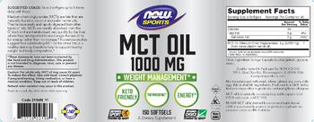 NOW Sports MCT Oil 1000 mg - supplement