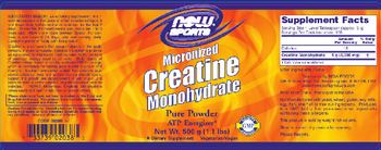 NOW Sports Micronized Creatine Monohydrate - supplement