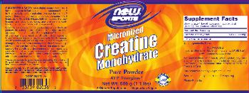 NOW Sports Micronized Creatine Monohydrate - supplement