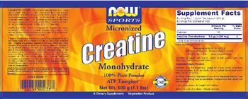 NOW Sports Micronized Creatine Monohydrate - supplement