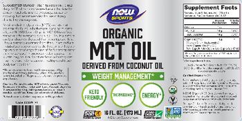 NOW Sports Organic MCT Oil - supplement