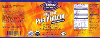 NOW Sports Organic Pea Protein Natural Unflavored - 