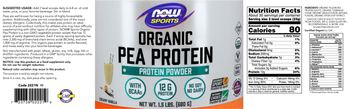 NOW Sports Organic Pea Protein Natural Vanilla - supplement