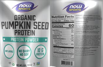 NOW Sports Organic Pumpkin Seed Protein Unflavored - supplement