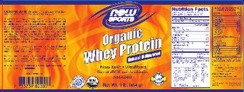 NOW Sports Organic Whey Protein Natural Unflavored - supplement