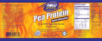 NOW Sports Pea Protein Dutch Chocolate - 