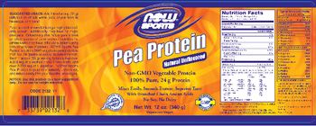 NOW Sports Pea Protein Natural Unflavored - supplement