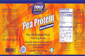 NOW Sports Pea Protein Natural Unflavored - supplement