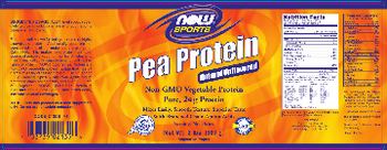 NOW Sports Pea Protein Natural Unflavored - supplement