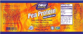 NOW Sports Pea Protein Natural Unflavored - supplement