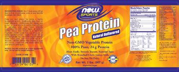 NOW Sports Pea Protein Natural Unflavored - 