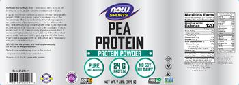 NOW Sports Pea Protein Unflavored - supplement